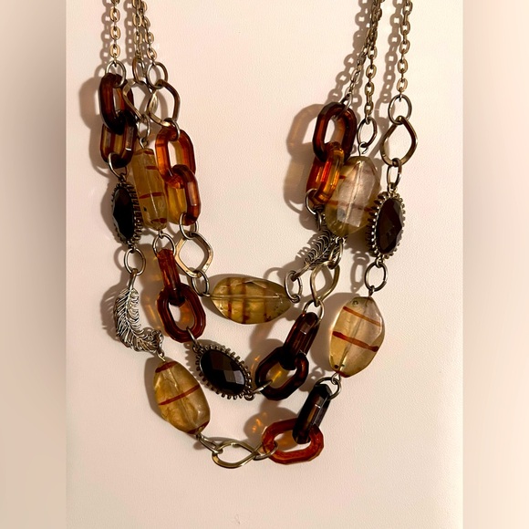 🎆 3 for $20 🎆  New York & Company Multi-Strand Amber Statement Necklace - Picture 7 of 8